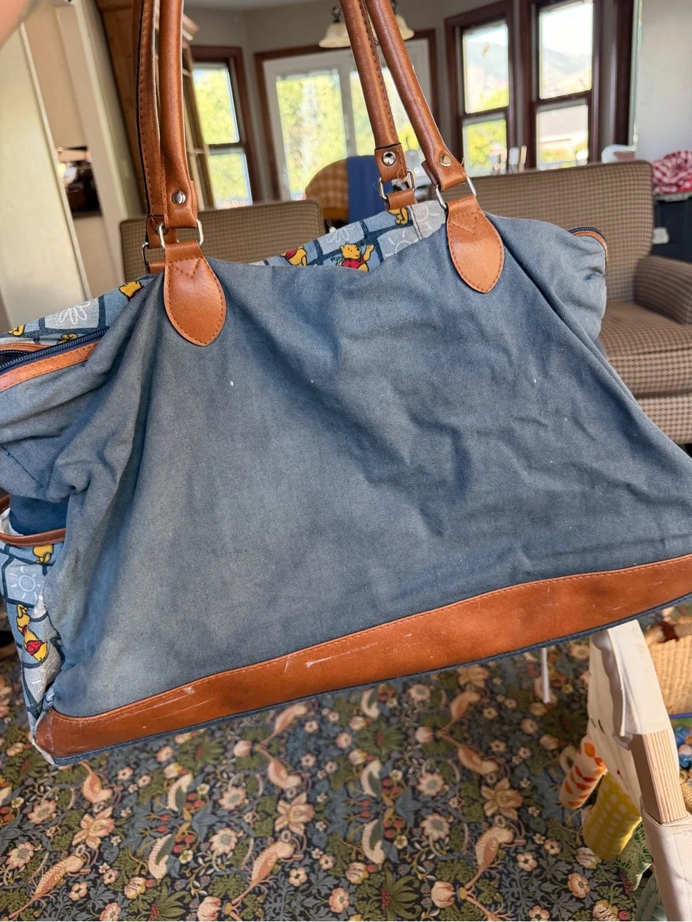 Disney Winnie the Pooh Blue and Brown Baby Bag